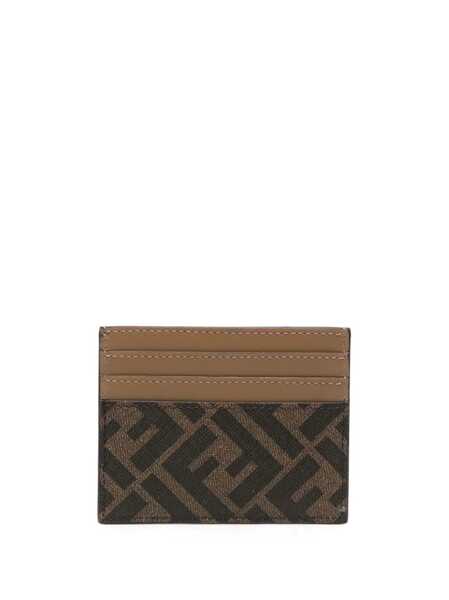 Portofele Fendi Fendi Coated Canvas Card Holder Beige Barbati (BM 19065756) 2