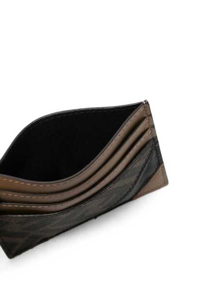 Portofele Fendi Fendi Coated Canvas Card Holder Beige Barbati (BM 19065756) 3