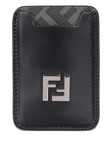 Portofele Fendi Fendi Squared Ff Leather Card Holder Black Barbati (BM 19065765) 1