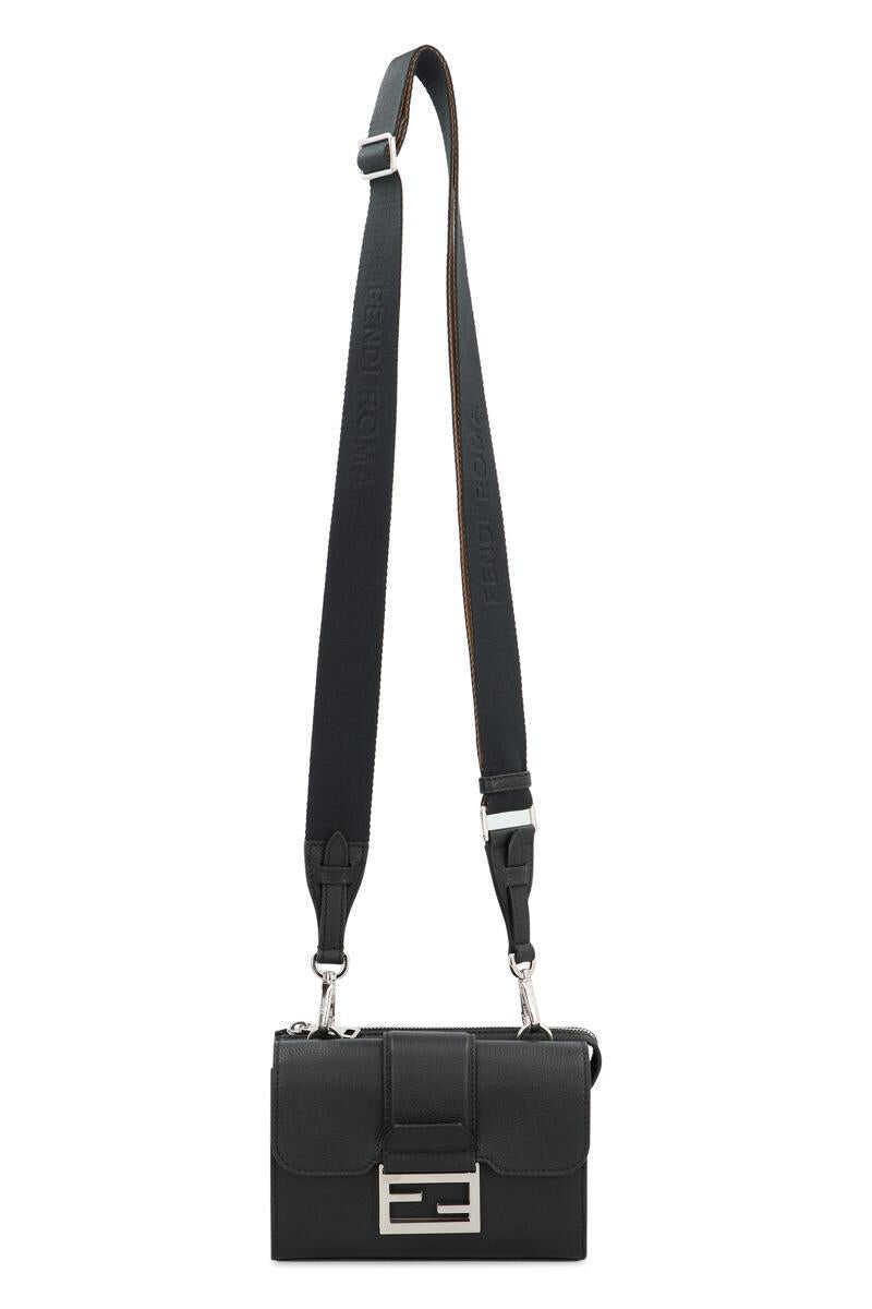 Genti de umar Fendi Fendi Baguette Double Leather Crossbody Bag Black Barbati (BM 19065786) 5