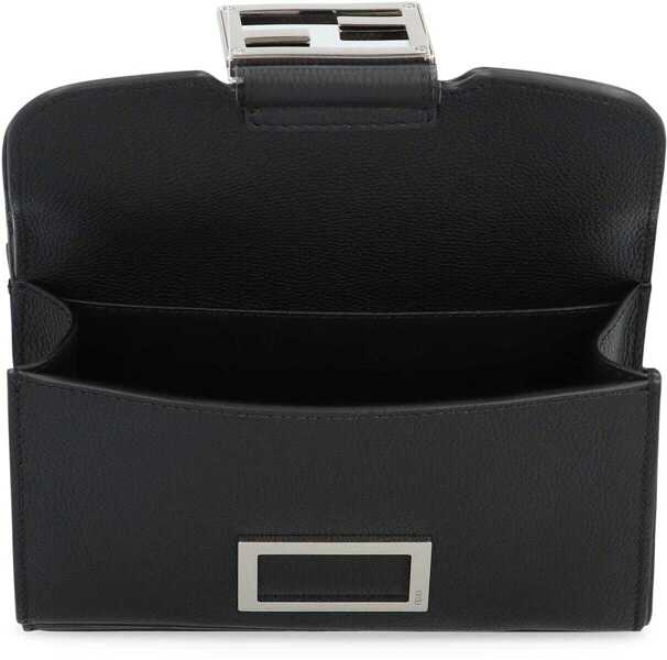 Genti de umar Fendi Fendi Baguette Double Leather Crossbody Bag Black Barbati (BM 19065786) 6