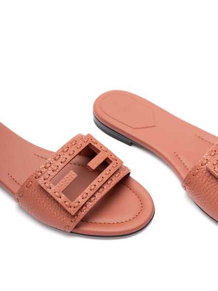 Sandale Fendi Fendi Baguette Leather Slides BROWN Femei (BM 19066311) 5