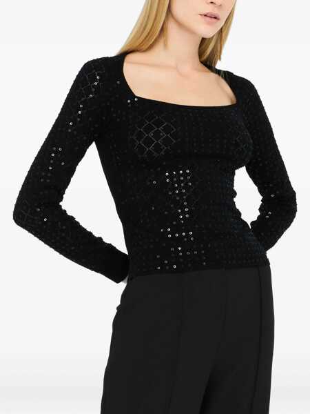 Pulovere Liu Jo Liu Jo Semi-Perforated Sweater Black Femei (BM 19067142) 3