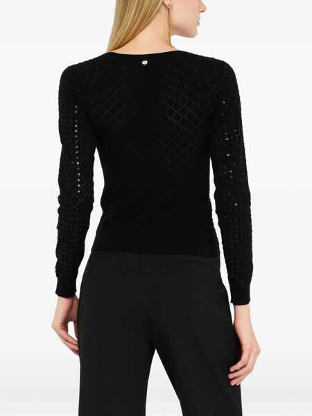 Pulovere Liu Jo Liu Jo Semi-Perforated Sweater Black Femei (BM 19067142) 4