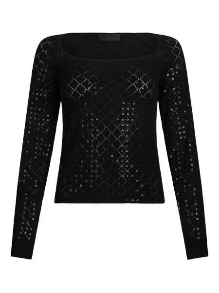 Pulovere Liu Jo Liu Jo Semi-Perforated Sweater Black Femei (BM 19067142) 1