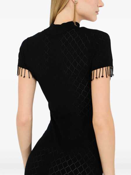 Rochii Liu Jo Liu Jo Midi Dress With Semi-Perforated Workmanship And Lace Black Femei (BM 19067145) 5