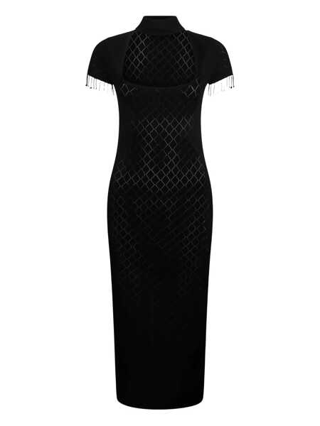 Rochii Liu Jo Liu Jo Midi Dress With Semi-Perforated Workmanship And Lace Black Femei (BM 19067145) 1