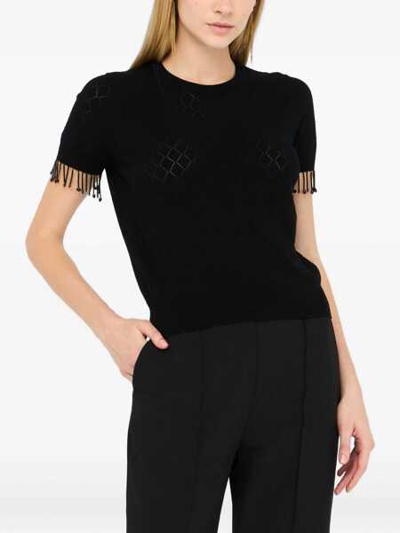 Pulovere Liu Jo Liu Jo Sweater With Openwork Pattern And Beads Black Femei (BM 19067148) 3