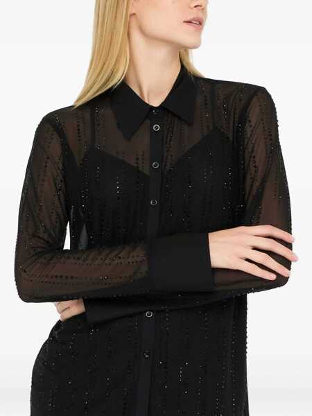 Camasi Liu Jo Liu Jo Shirt With Tulle Layer Black Femei (BM 19067151) 3