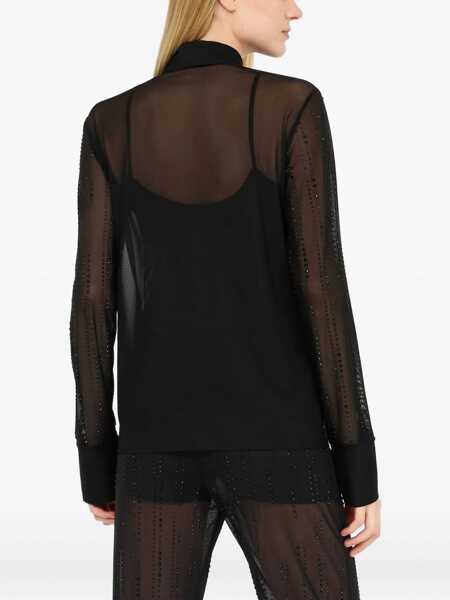 Camasi Liu Jo Liu Jo Shirt With Tulle Layer Black Femei (BM 19067151) 4