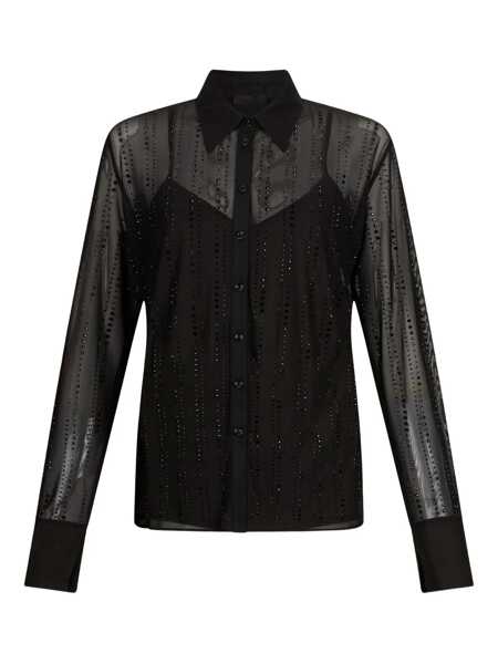 Camasi Liu Jo Liu Jo Shirt With Tulle Layer Black Femei (BM 19067151) 1