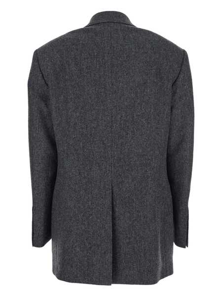 Sacouri Tagliatore Grey Single-Breasted Jacket With Notched Revers In Wool Woman GREY Femei (BM 19067160) 2