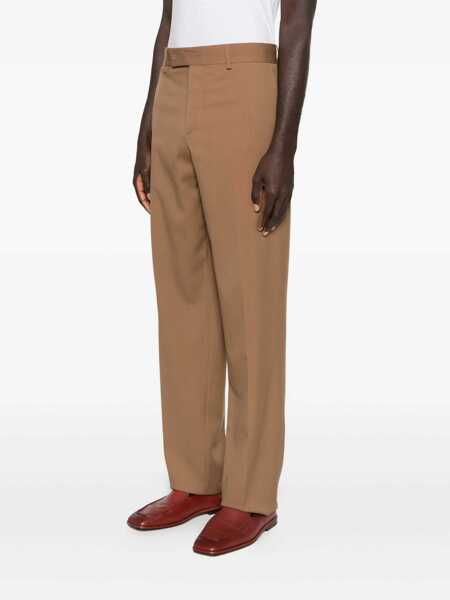 Pantaloni Fendi Fendi Gabardine Wool Trousers BROWN Barbati (BM 19067949) 3