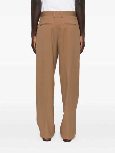 Pantaloni Fendi Fendi Gabardine Wool Trousers BROWN Barbati (BM 19067949) 4
