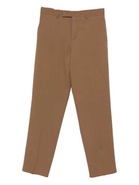 Pantaloni Fendi Fendi Gabardine Wool Trousers BROWN Barbati (BM 19067949) 1