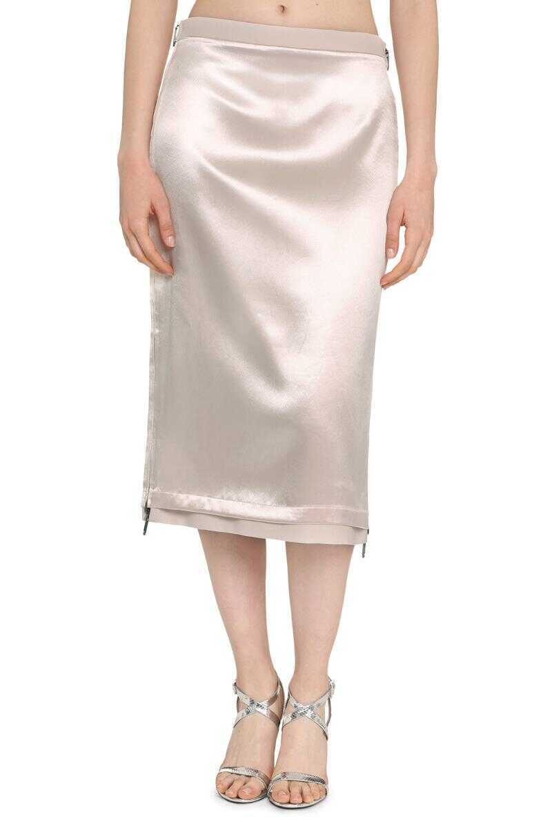 Fuste Fendi Fendi Midi Pencil Skirt Beige Femei (BM 19068084) 4