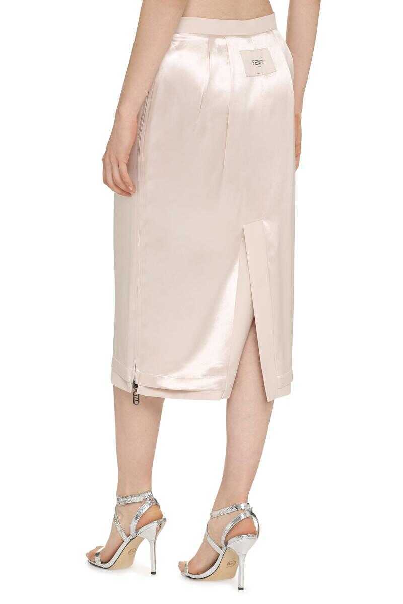 Fuste Fendi Fendi Midi Pencil Skirt Beige Femei (BM 19068084) 5