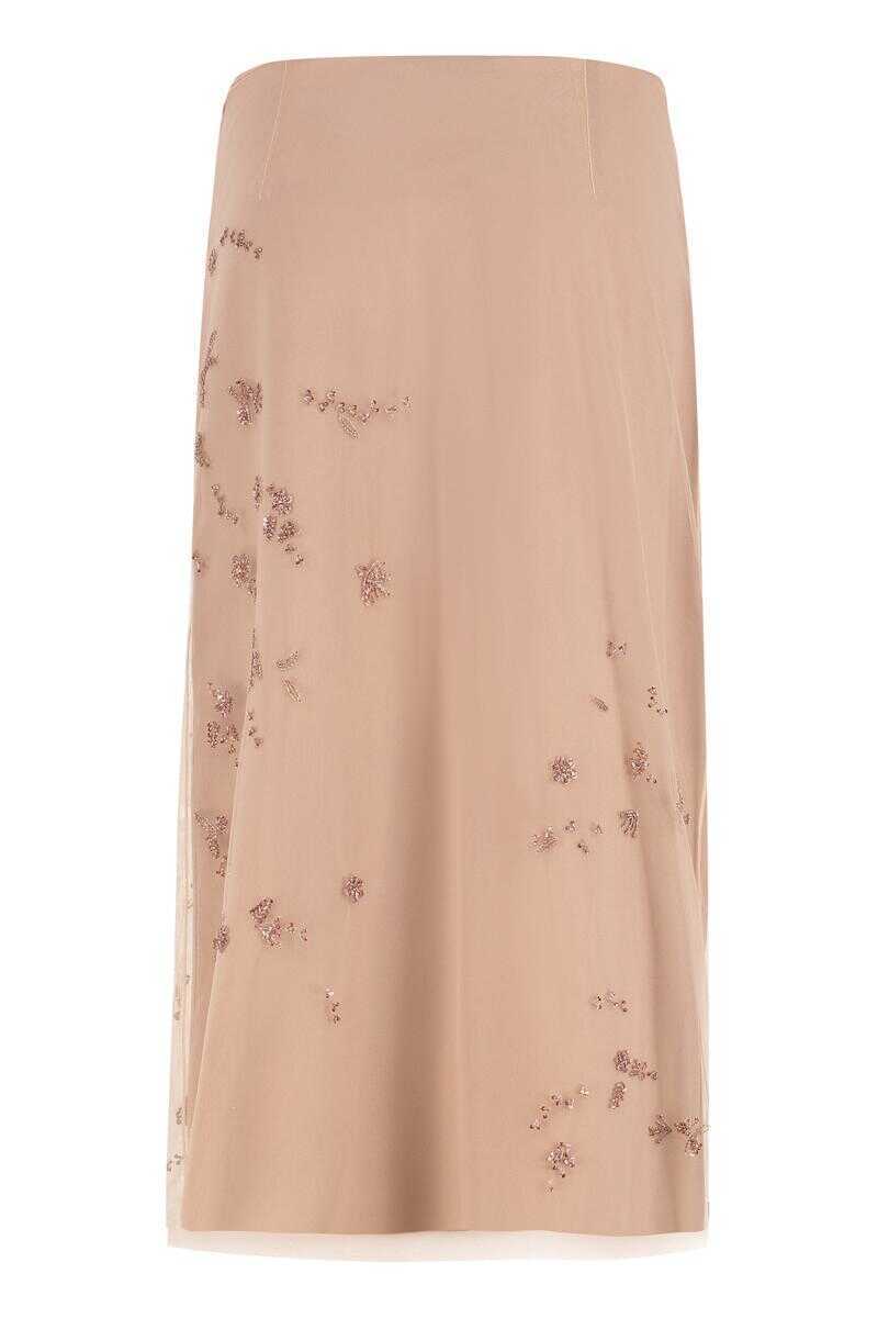 Fuste Fendi Fendi Embroidered Tulle Skirt PINK Femei (BM 19068090) 2