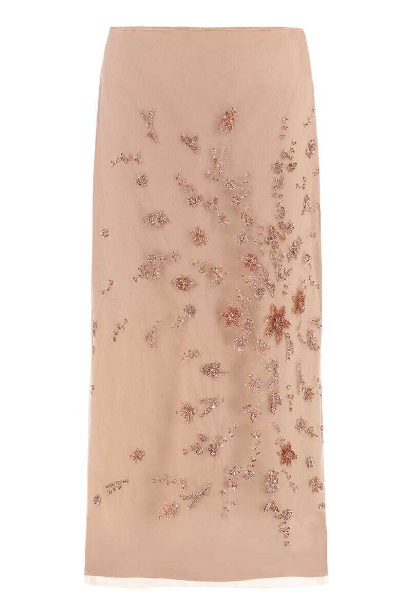 Fuste Fendi Fendi Embroidered Tulle Skirt PINK Femei (BM 19068090) 1