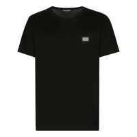 Tricouri Dolce & Gabbana Black Cotton T-Shirt Barbati