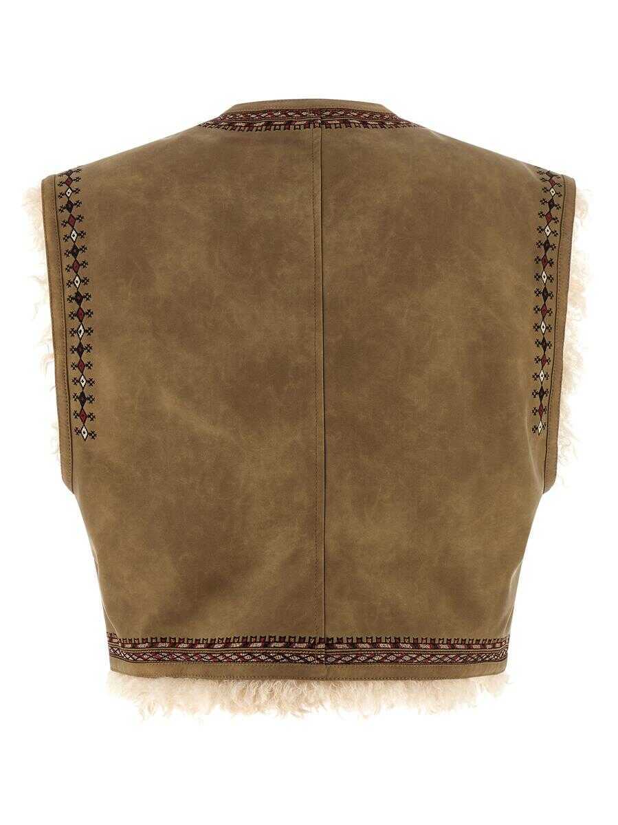 Geci Isabel Marant Isabel Marant toile Clemencia Vest Beige Femei (BM 19068375) 2