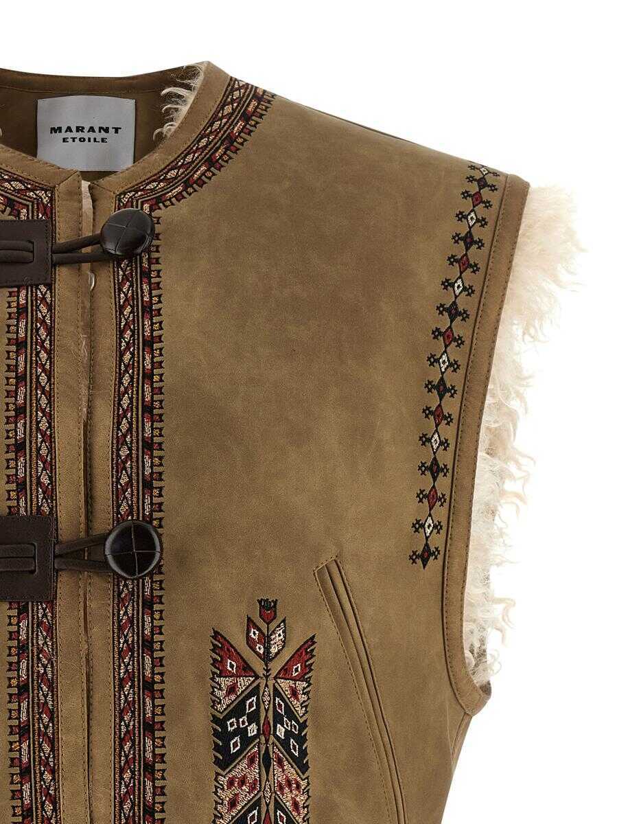 Geci Isabel Marant Isabel Marant toile Clemencia Vest Beige Femei (BM 19068375) 3