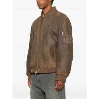 Imbracaminte Golden Goose Dama - Geci Golden Goose Brown Jacket With Sleeve Pocket And Distressed Effects In Leather Woman BROWN Femei (BM 19068402) - B-mall.ro