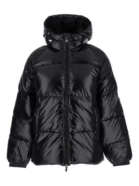 Geci de iarna PYRENEX Sten Black Down Jacket With Drawstring Hood And Logo Patch On The Sleeve In Tech Fabric Unisex Black Femei (BM 19068549) 1