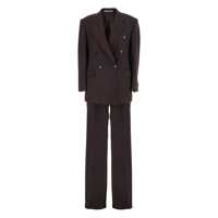 Sacouri Brown Double-Breasted Suit With Notched Revers In Fabric Woman Femei