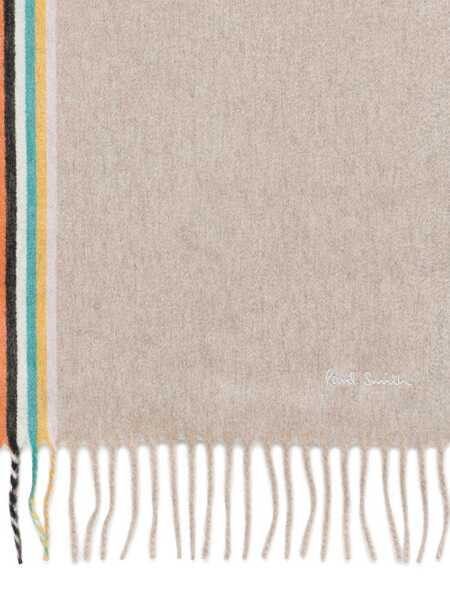 Esarfe Paul Smith Paul Smith Beige Scarf In Cashmere With Multicolor Stripes Beige Barbati (BM 19069458) 2