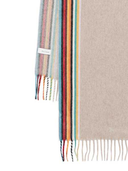 Esarfe Paul Smith Paul Smith Beige Scarf In Cashmere With Multicolor Stripes Beige Barbati (BM 19069458) 3