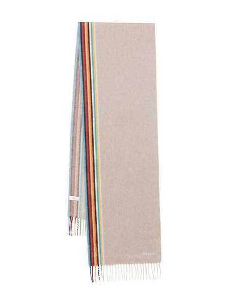 Esarfe Paul Smith Paul Smith Beige Scarf In Cashmere With Multicolor Stripes Beige Barbati (BM 19069458) 1