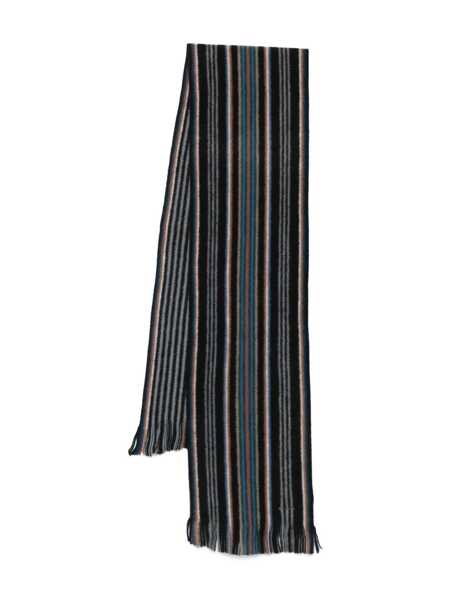 Esarfe Paul Smith Paul Smith Black Scarf In Wool With Stripes Black Barbati (BM 19069461) 1