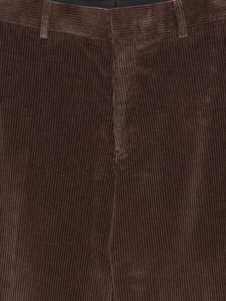 Pantaloni Paul Smith Paul Smith Brown Ribbed Cotton And Velvet Casual Trousers BROWN Barbati (BM 19069476) 3
