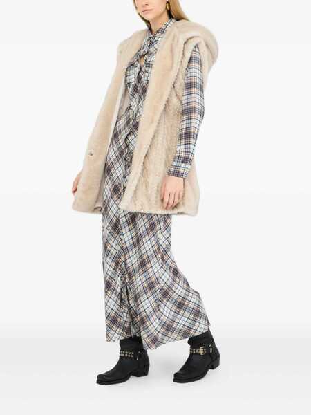 Geci Liu Jo Liu Jo Faux Fur Vest With Hood Beige Femei (BM 19069701) 2
