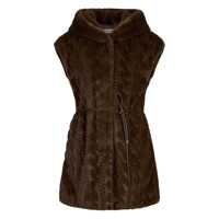 Geci Liu Jo Faux Fur Vest With Hood Femei