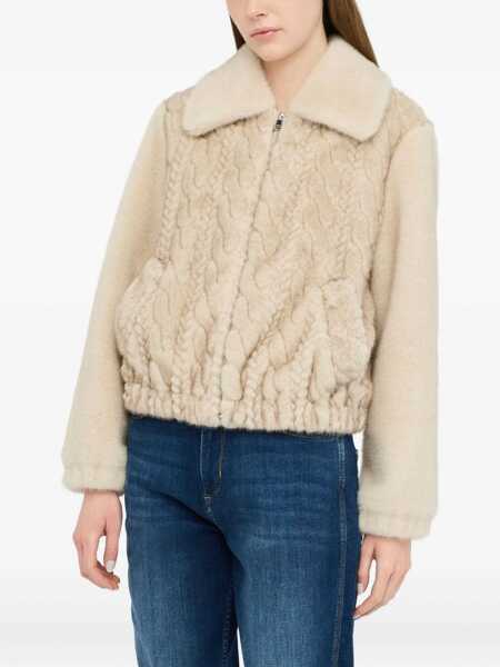 Paltoane Liu Jo Liu Jo Beige Faux Fur Jacket Beige Femei (BM 19069713) 3