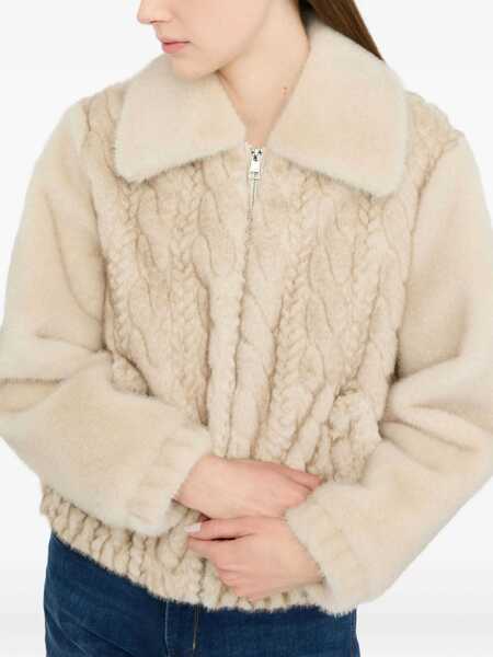Paltoane Liu Jo Liu Jo Beige Faux Fur Jacket Beige Femei (BM 19069713) 5