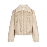 Paltoane Liu Jo Beige Faux Fur Jacket Femei