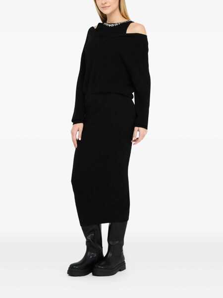 Rochii Liu Jo Liu Jo Knitted Dress Featuring A V-Neck Black Femei (BM 19069722) 3