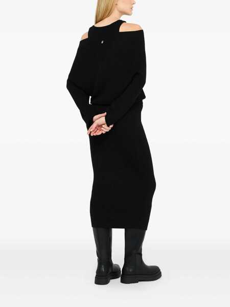 Rochii Liu Jo Liu Jo Knitted Dress Featuring A V-Neck Black Femei (BM 19069722) 4