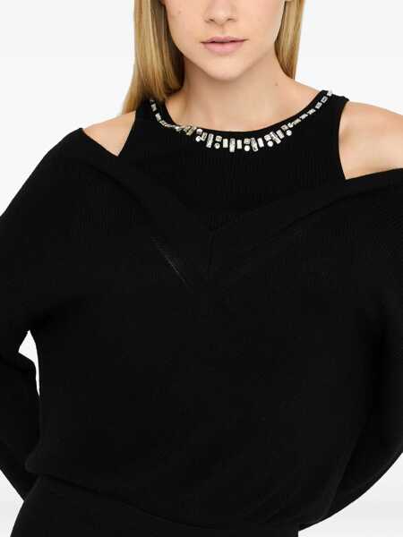 Rochii Liu Jo Liu Jo Knitted Dress Featuring A V-Neck Black Femei (BM 19069722) 5