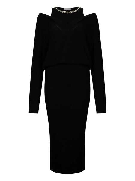 Rochii Liu Jo Liu Jo Knitted Dress Featuring A V-Neck Black Femei (BM 19069722) 1