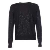 Pulovere Elisabetta Franchi Dama - Cardigane Elisabetta Franchi Elisabetta Franchi Cardigan In Wool With Crystals Black Femei (BM 19069890) - B-mall.ro