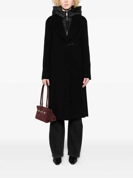 Paltoane Fay Fay Double Front Coat In Black Wool And Cashmere Black Femei (BM 19070088) 2
