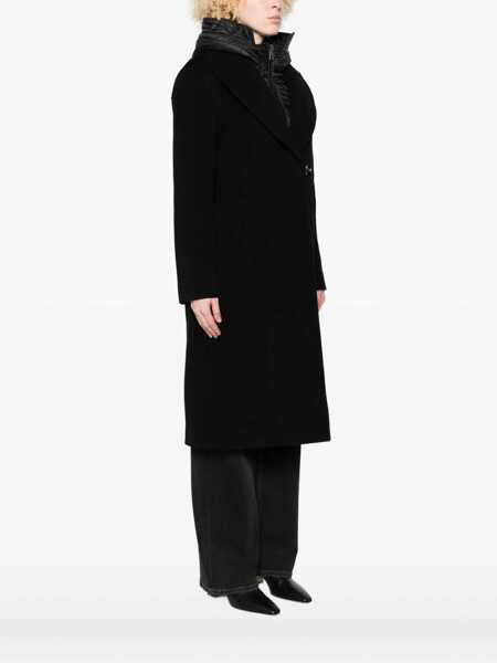 Paltoane Fay Fay Double Front Coat In Black Wool And Cashmere Black Femei (BM 19070088) 3