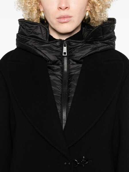 Paltoane Fay Fay Double Front Coat In Black Wool And Cashmere Black Femei (BM 19070088) 5