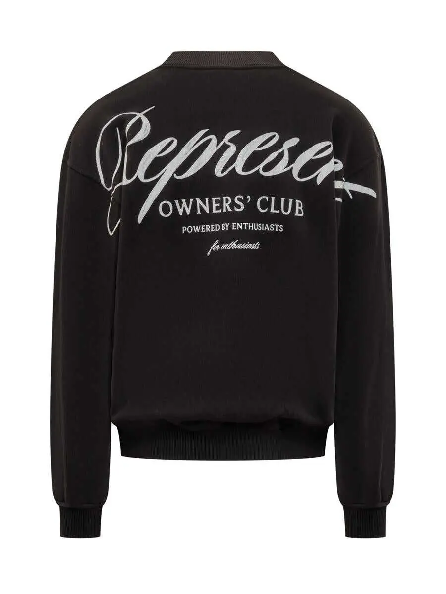 Pulovere REPRESENT Represent Represent Black Sweatshirt With Embroidered Logo Black Barbati (BM 19070136) 2