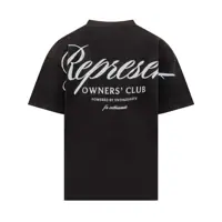 Tricouri REPRESENT pentru Barbati - Tricouri REPRESENT Represent Represent Black T-Shirt With Embroidered Logo Black Barbati (BM 19070142) - B-mall.ro