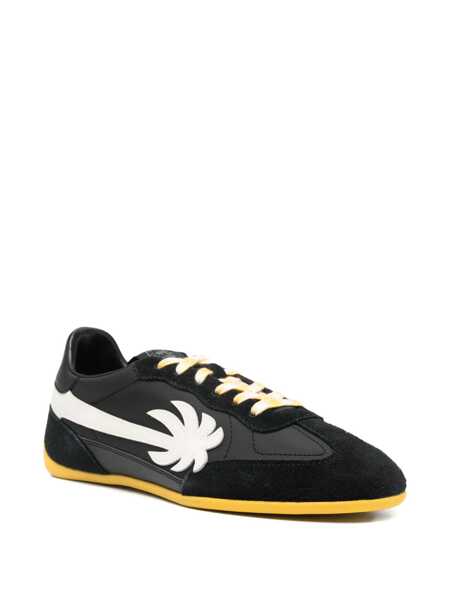 Sneakers Palm Angels Pa 5 Black Low Top Sneakers With Logo Patch On The Tongue And Contrasting Heel With Logo In Leather Man Black Barbati (BM 19070376) 2